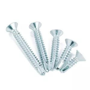 Parafuso autoperfurante cabeça phillips plana em aço carbono zincado cr3 